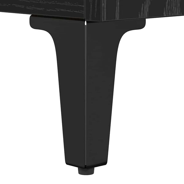 vidaXL Buffet noir aspect chêne 34,5 x 34 x 90 cm Bois d'ingénierie