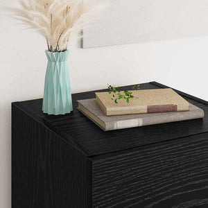 vidaXL Buffet noir aspect chêne 34,5 x 34 x 90 cm Bois d'ingénierie