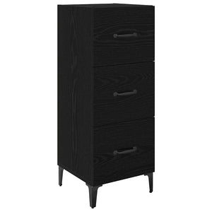 vidaXL Buffet noir aspect chêne 34,5 x 34 x 90 cm Bois d'ingénierie