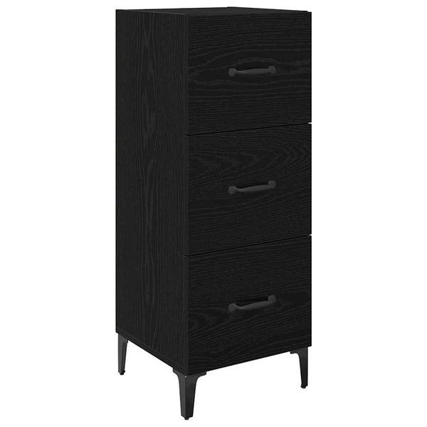 vidaXL Buffet noir aspect chêne 34,5 x 34 x 90 cm Bois d'ingénierie