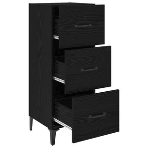 vidaXL Buffet noir aspect chêne 34,5 x 34 x 90 cm Bois d'ingénierie