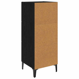 vidaXL Buffet noir aspect chêne 34,5 x 34 x 90 cm Bois d'ingénierie