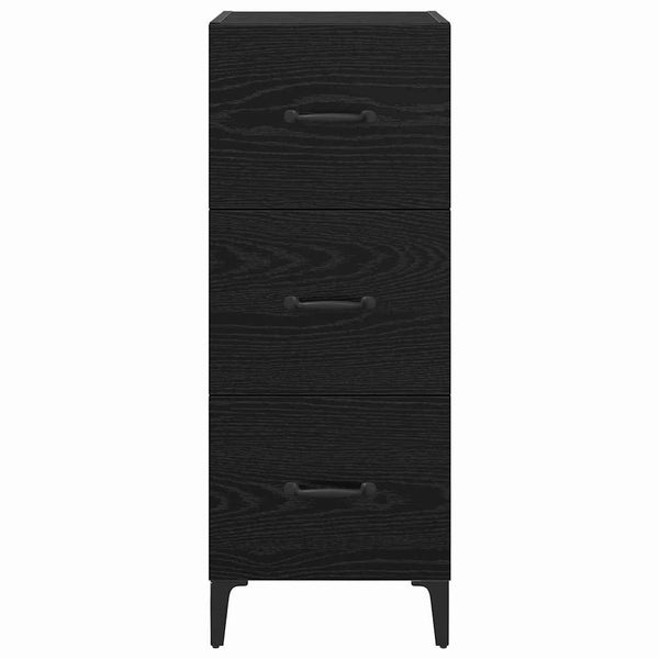 vidaXL Buffet noir aspect chêne 34,5 x 34 x 90 cm Bois d'ingénierie