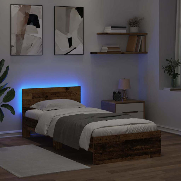 Bettrahmen Altholz 100x200 cm mit Kopfteil