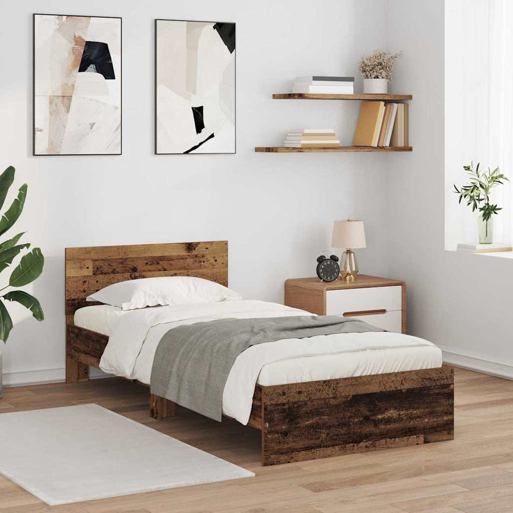 Bettrahmen Altholz 100x200 cm mit Kopfteil