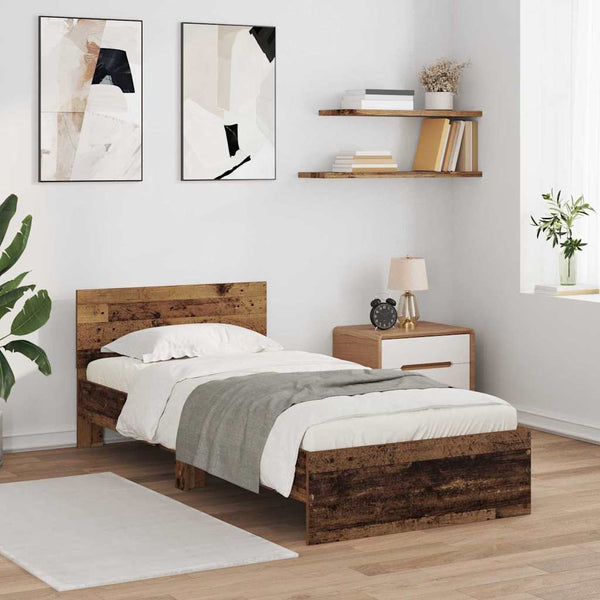 Bettrahmen Altholz 100x200 cm mit Kopfteil