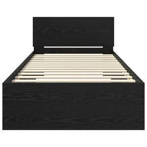 Bettrahmen 90x200 cm Schwarz Eiche Optik