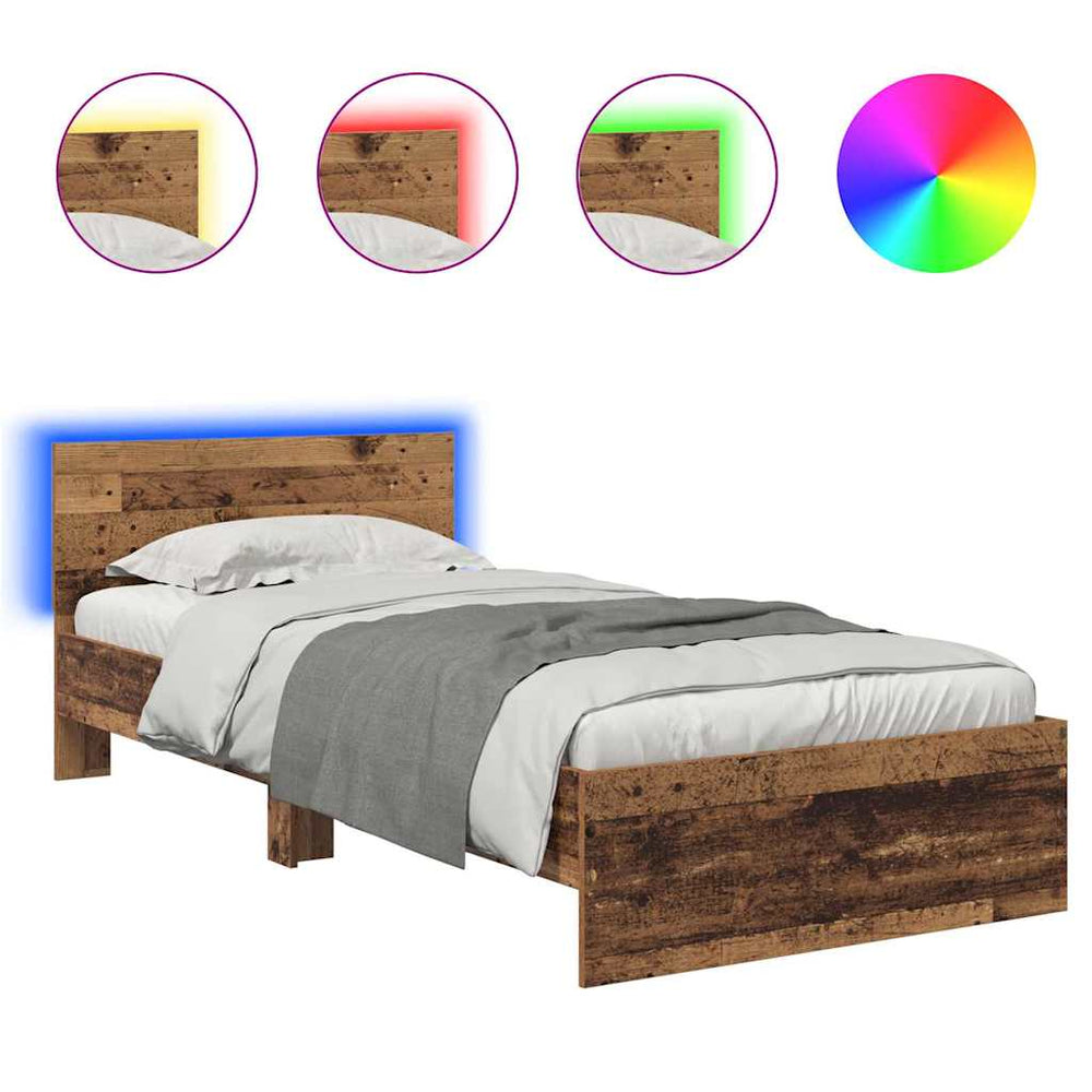 Bettrahmen Altholz 90x190 cm mit Kopfteil