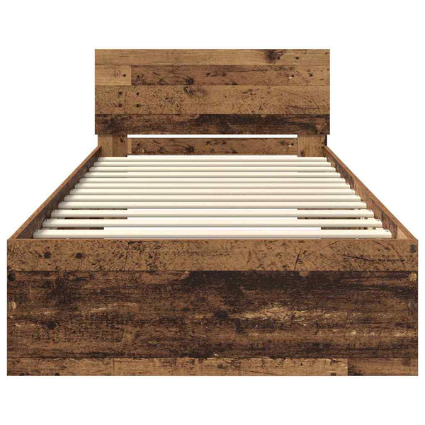Bettrahmen Altholz 90x190 cm mit Kopfteil
