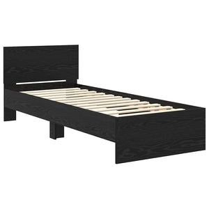 Bettrahmen 75x190 cm Schwarz Eichenoptik