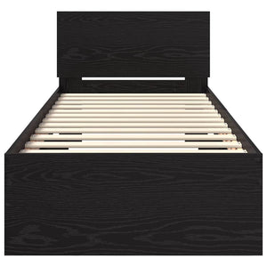 Bettrahmen 75x190 cm Schwarz Eichenoptik