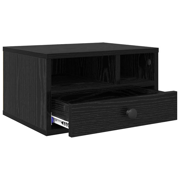 Druckerständer Schwarz Eichen-Optik