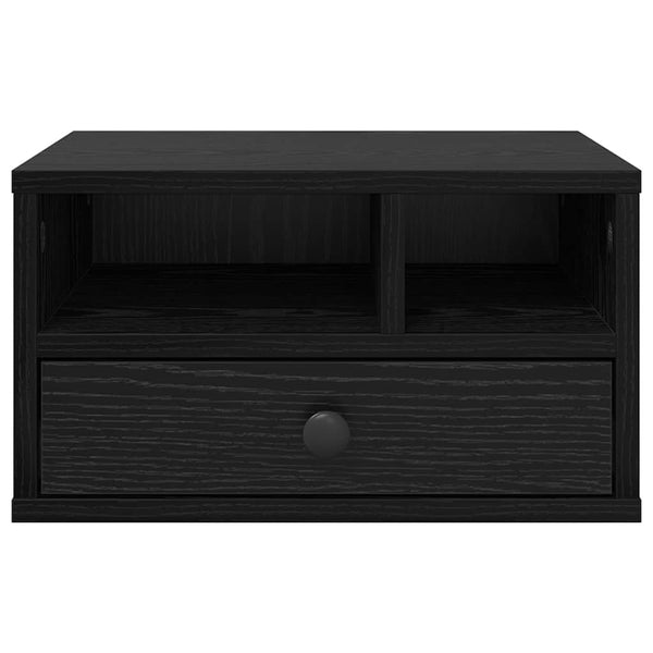 Druckerständer Schwarz Eichen-Optik