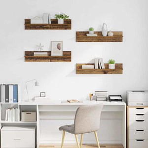 Wandregale 4er Set Altholz
