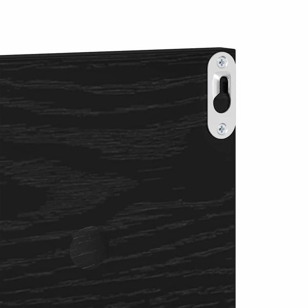 vidaXL Étagères murales 4 pcs Noir Aspect chêne 80 x 11,5 x 18 cm