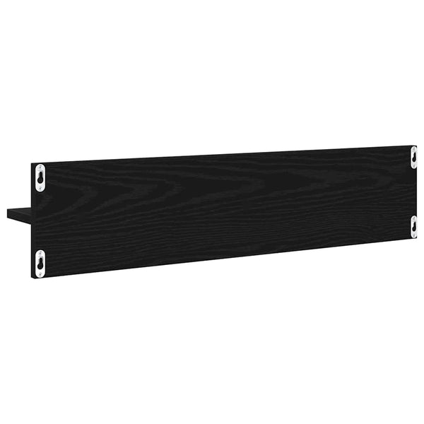 vidaXL Étagères murales 4 pcs Noir Aspect chêne 80 x 11,5 x 18 cm