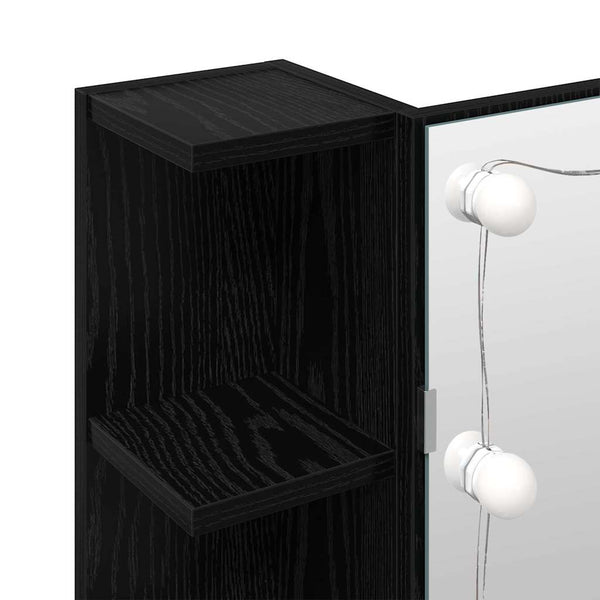 vidaXL Armoire à pharmacie avec étagère Noir aspect chêne 70 x 16,5 x 60 cm