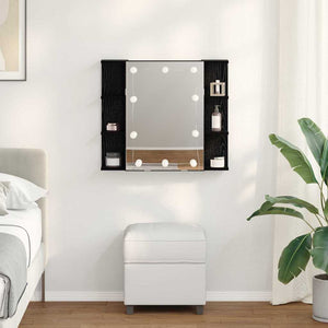 vidaXL Armoire à pharmacie avec étagère Noir aspect chêne 70 x 16,5 x 60 cm