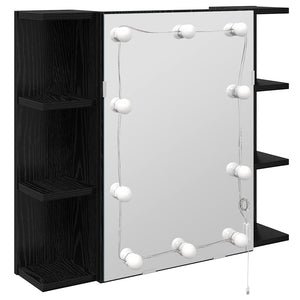 vidaXL Armoire à pharmacie avec étagère Noir aspect chêne 70 x 16,5 x 60 cm