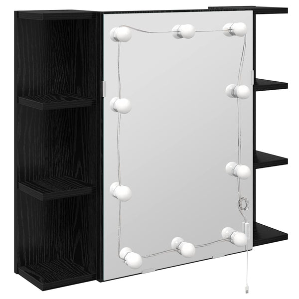 vidaXL Armoire à pharmacie avec étagère Noir aspect chêne 70 x 16,5 x 60 cm
