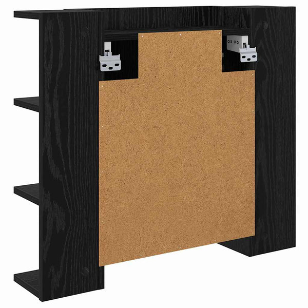 vidaXL Armoire à pharmacie avec étagère Noir aspect chêne 70 x 16,5 x 60 cm