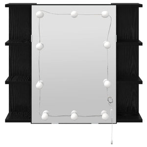 vidaXL Armoire à pharmacie avec étagère Noir aspect chêne 70 x 16,5 x 60 cm