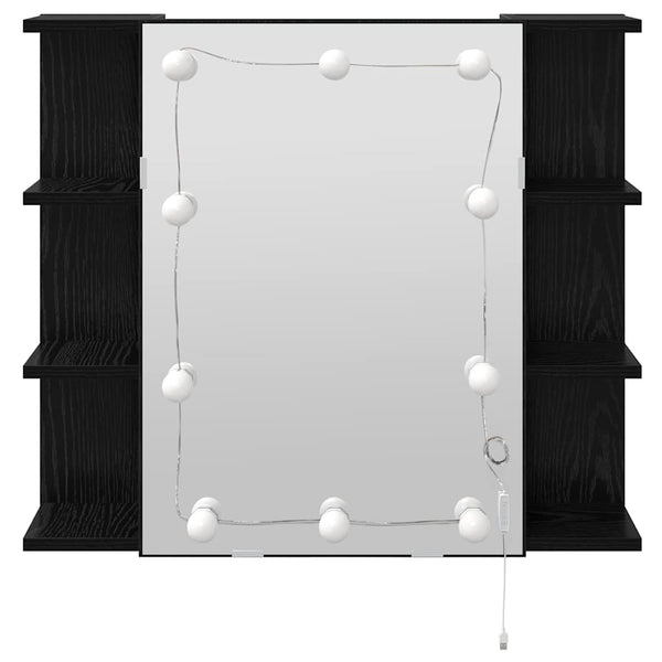 vidaXL Armoire à pharmacie avec étagère Noir aspect chêne 70 x 16,5 x 60 cm