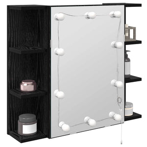 vidaXL Armoire à pharmacie avec étagère Noir aspect chêne 70 x 16,5 x 60 cm