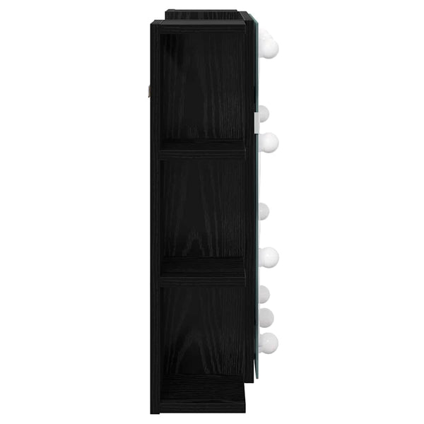 vidaXL Armoire à pharmacie avec étagère Noir aspect chêne 70 x 16,5 x 60 cm