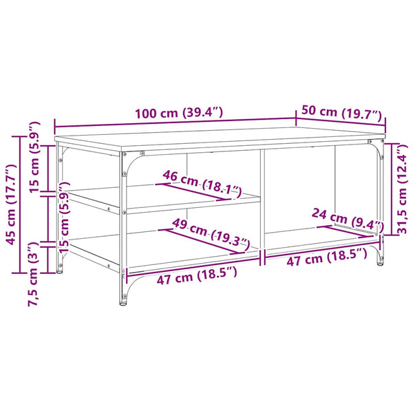 Couchtisch Altholz 100x50 cm