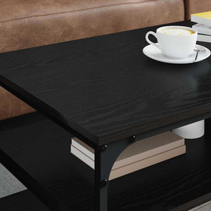 vidaXL Table basse noire aspect chêne 100 x 50 x 45 cm bois d'ingénierie