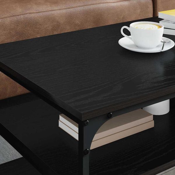 vidaXL Table basse noire aspect chêne 100 x 50 x 45 cm bois d'ingénierie