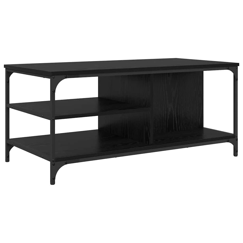 Schwarzer Couchtisch Eichenoptik 100x50 cm