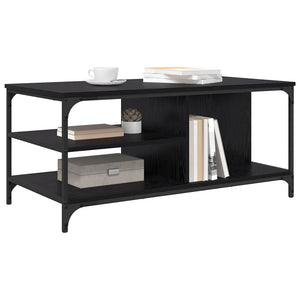 vidaXL Table basse noire aspect chêne 100 x 50 x 45 cm bois d'ingénierie