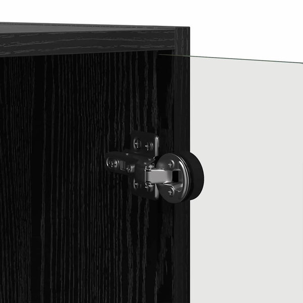 vidaXL Commode de rangement Noir aspect chêne 68 x 37 x 75,5 cm