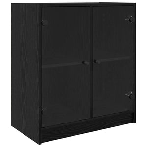 vidaXL Commode de rangement Noir aspect chêne 68 x 37 x 75,5 cm
