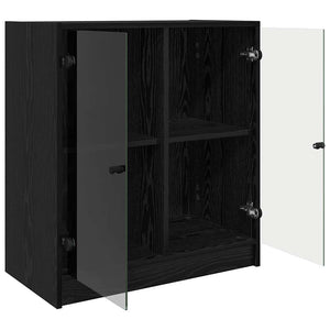 vidaXL Commode de rangement Noir aspect chêne 68 x 37 x 75,5 cm