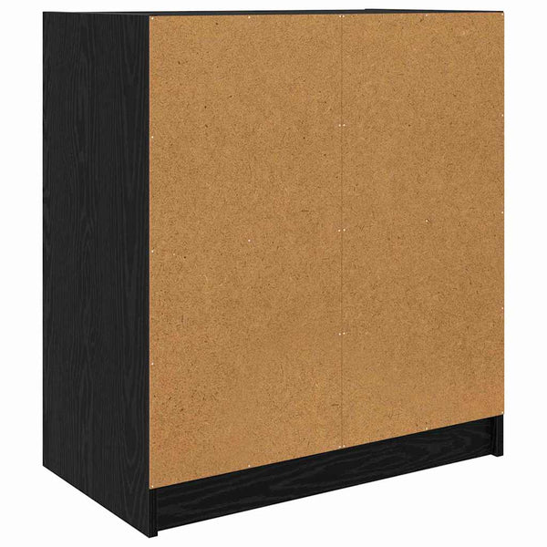 vidaXL Commode de rangement Noir aspect chêne 68 x 37 x 75,5 cm