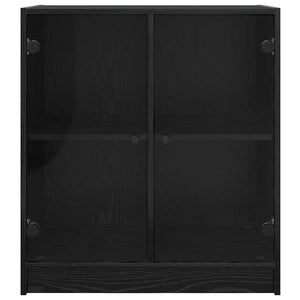 vidaXL Commode de rangement Noir aspect chêne 68 x 37 x 75,5 cm