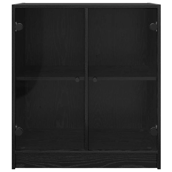 vidaXL Commode de rangement Noir aspect chêne 68 x 37 x 75,5 cm