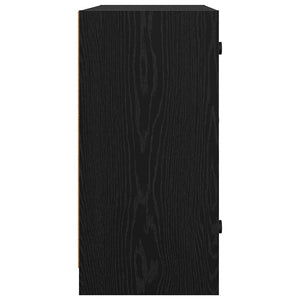 vidaXL Commode de rangement Noir aspect chêne 68 x 37 x 75,5 cm