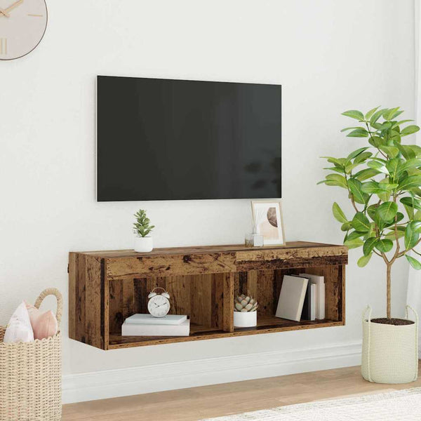 LED TV-Schrank Altholz Optik, 100cm