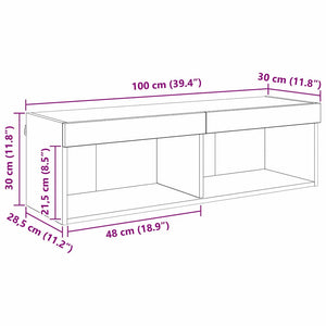 LED TV-Schrank Altholz Optik, 100cm