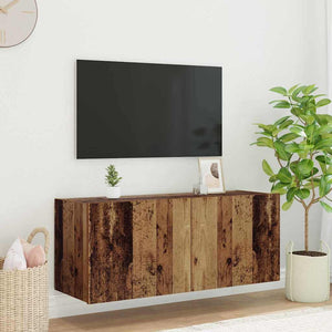 TV-Wandschrank mit LED Altholz 100cm