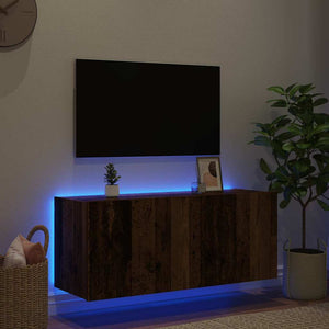 TV-Wandschrank mit LED Altholz 100cm