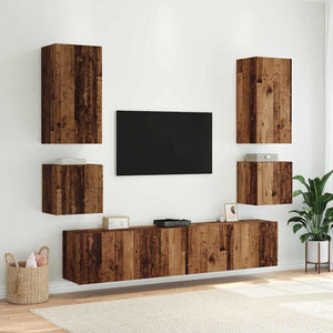TV-Wandschrank mit LED Altholz 100cm