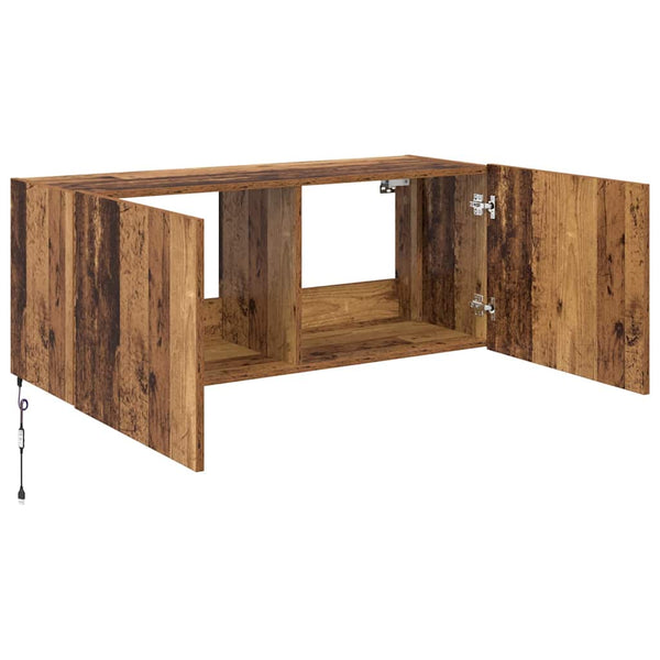 TV-Wandschrank mit LED Altholz 100cm