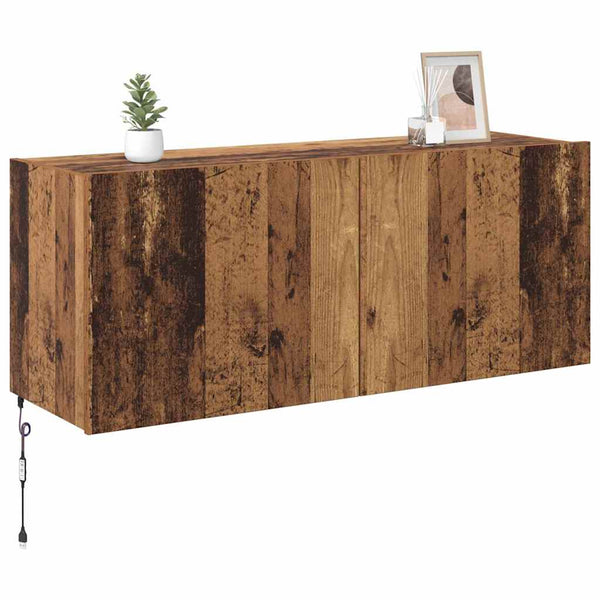 TV-Wandschrank mit LED Altholz 100cm