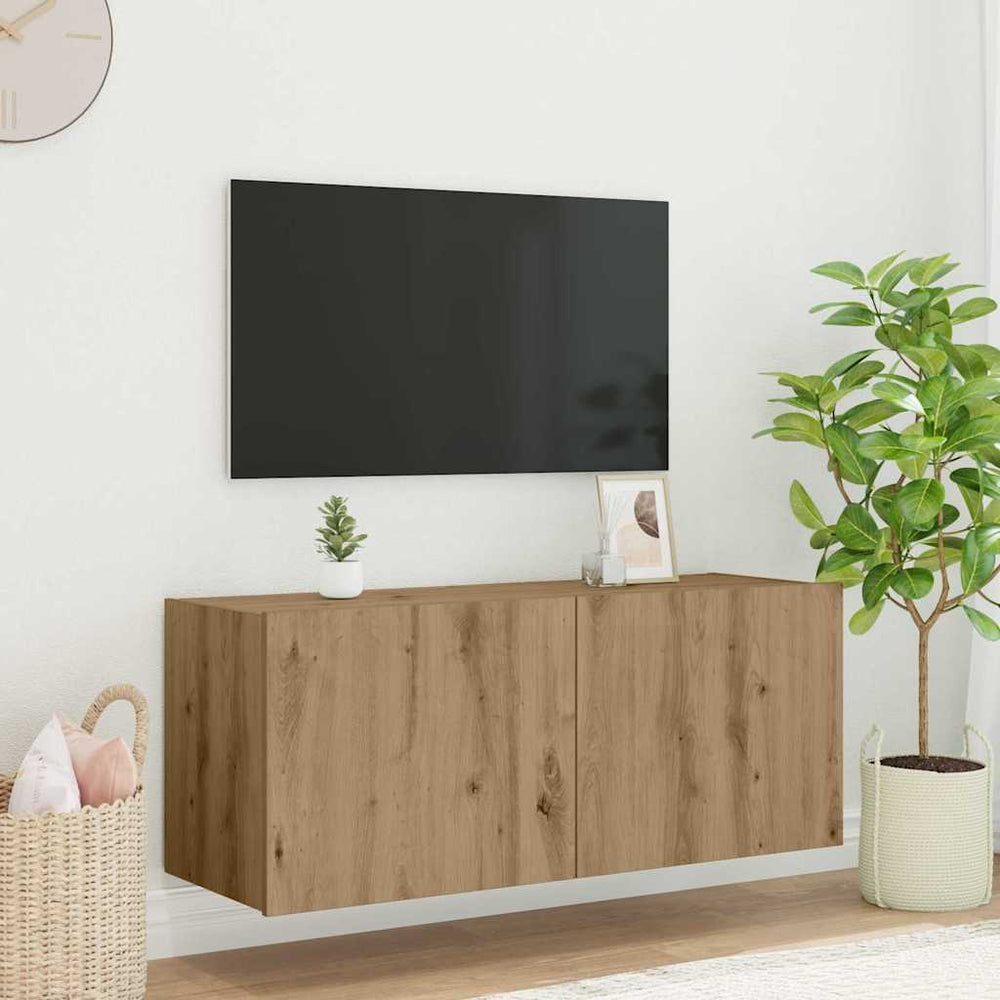 Meuble TV mural vidaXL Chêne artisan 100 x 35 x 41 cm Bois d'ingénierie