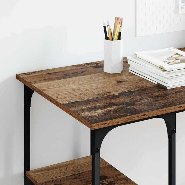 Schreibtisch mit Regal Altholz 140 cm